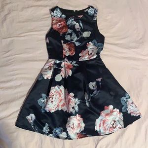 small navy floral charlotte russe dress